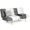 Divano Letto 2/3 Posti Click Clack in Tessuto con Braccioli Regolabili e Apertura Rapida Patchwork