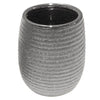 Bicchiere Porta Spazzolini Accessorio Argento Rigato Moderno Arredo Bagno 59939