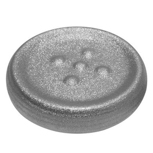 Piattino Porta Sapone Saponetta Argento Rigato Accessorio Arredo Per Bagno 59940
