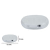 Piattino Per Sapone Saponetta Ceramica Bianca Decorato Piuma Argento Bagno 59900