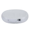 Piattino Per Sapone Saponetta Ceramica Bianca Decorato Piuma Argento Bagno 59900