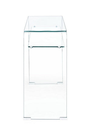 Scrivania "Iride" 2 posti con struttura in vetro trasparente 110 X 35 cm per ufficio e cameretta