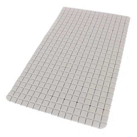 Tappeto Tappetino Antiscivolo Bagno Arredo 69 X 39cm Grigio Con Quadratini 69857