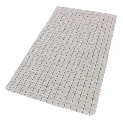 Tappeto Tappetino Antiscivolo Bagno Arredo 69 X 39cm Grigio Con Quadratini 69857