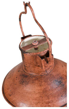 Biscottini Lampadario Industrial a sospensione non elettrificato L23xPR23xH14 cm in ferro finitura bianca anticata