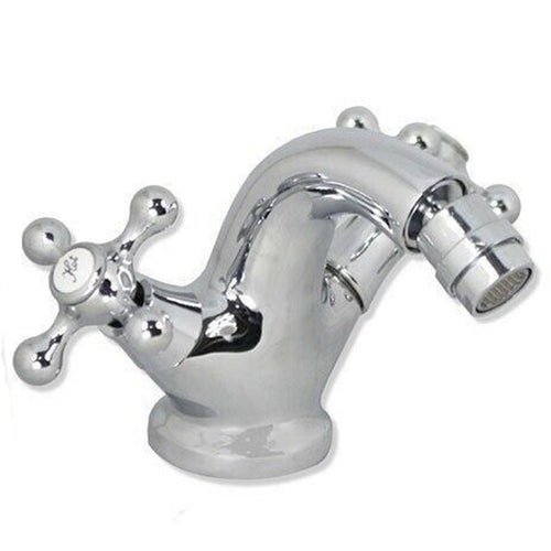 Rubinetto Bidet Miscelatore Doppio Comando Monoforo Bagno Ottone Cromato 52345a