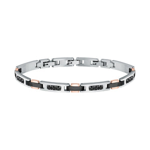 Morellato Urban – Bracciale Uomo Acciaio e Cristalli Neri (SABH22)