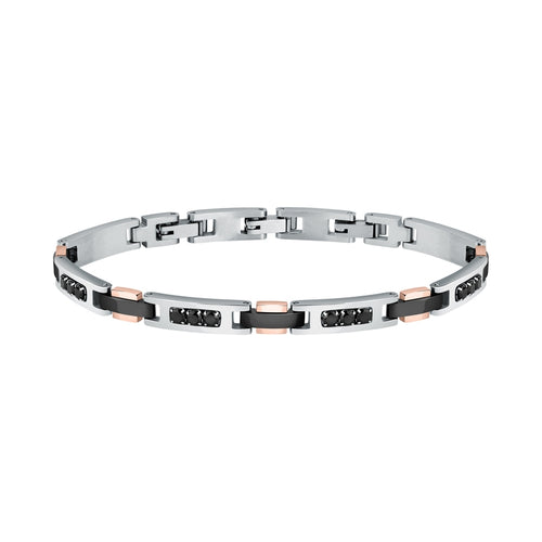 Morellato Urban – Bracciale Uomo Acciaio e Cristalli Neri (SABH22)