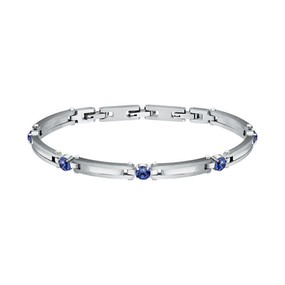 Bracciale MORELLATO uomo Motown acciaio / pietre blu