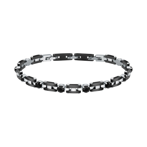 Bracciale MORELLATO uomo Motown acciaio / pietre nere