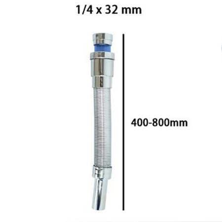 Canotto Tubo Scarico Flessibile Estensibile Lavabo Lavello 400-800mm 1/4 32mm 10074
