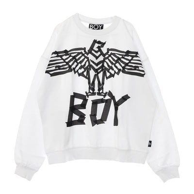 BOY LONDON Felpa Girocollo Uomo Tape Eagle Sweat White/black da uomo