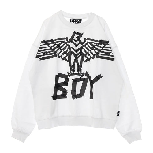 BOY LONDON Felpa Girocollo Uomo Tape Eagle Sweat White/black da uomo