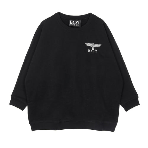 BOY LONDON Felpa Girocollo Donna Vintage Eagle Sweatshirt Washed Black da donna