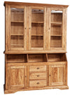 Biscottini Libreria Country in legno massello di tiglio finitura naturale L172xPR50xH226 cm. Made in Italy