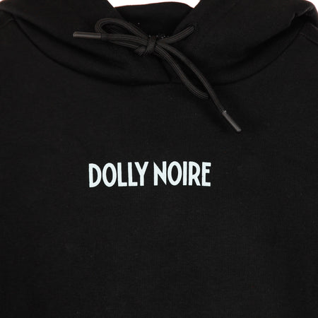 DOLLY NOIRE Felpa Leggera Cappuccio Corta Donna Globe Crop Hoodie Black da donna