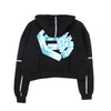 DOLLY NOIRE Felpa Leggera Cappuccio Corta Donna Globe Crop Hoodie Black da donna