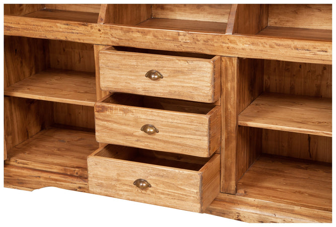 Biscottini Libreria Country Biscottini massello tiglio finitura naturale 172x50x226 Italia