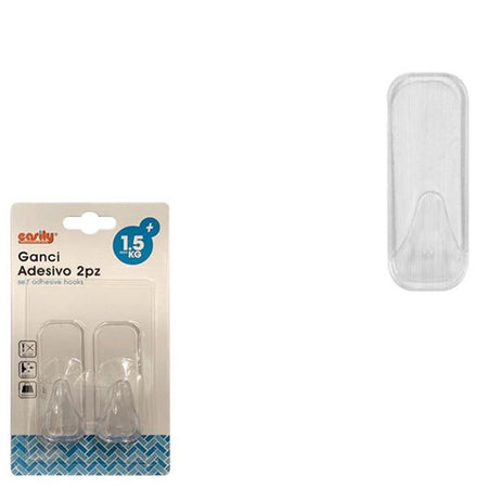 Set 2 Pz Ganci Appendini Da Parete Adesive Casa Bagno Cucina Attaccapanni 87006