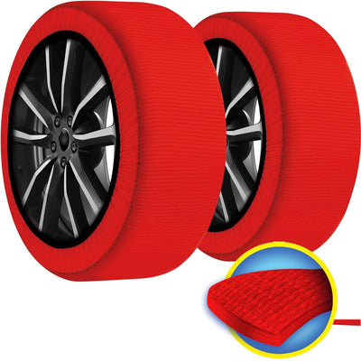 Set 2 Calze Da Neve Catene Per Auto Omologate In Tessuto 3d Per Grande Aderenza