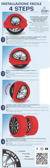 Set 2 Calze Da Neve Catene Per Auto Omologate In Tessuto 3d Per Grande Aderenza