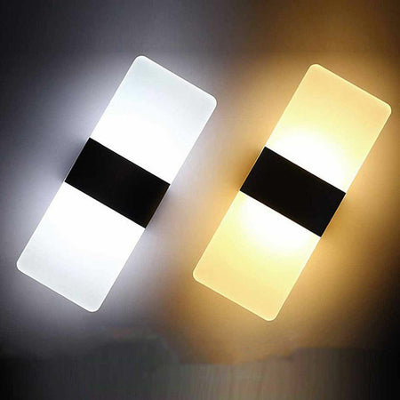 Applique Cubo A Led Da 12w In Vetro Faretto Da Parete Muro Luce Per Interni Ip20