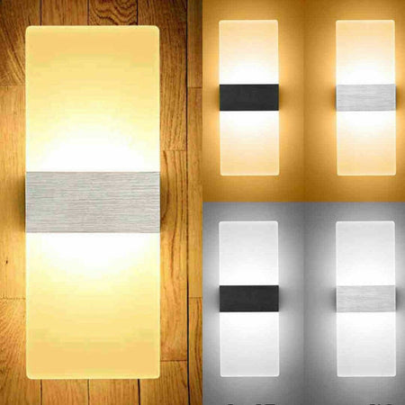 Applique Cubo A Led Da 12w In Vetro Faretto Da Parete Muro Luce Per Interni Ip20