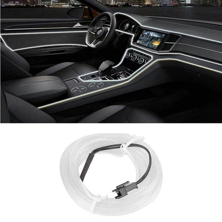 Striscia Strip Led Per Interni Auto A 12v Fibra Ottica Luce Decorativa Atmosfera