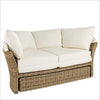 Daybed Lesly con cuscino e cappottina, struttura in alluminio e intreccio in fibra sintetica