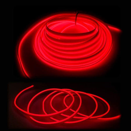 Striscia Strip Led Per Interni Auto A 12v Fibra Ottica Luce Decorativa Atmosfera