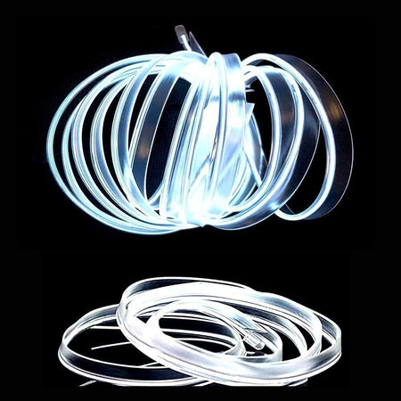 Striscia Strip Led Per Interni Auto A 12v Fibra Ottica Luce Decorativa Atmosfera