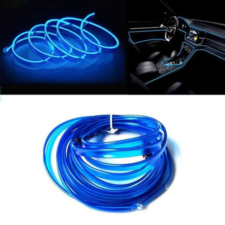 Striscia Strip Led Per Interni Auto A 12v Fibra Ottica Luce Decorativa Atmosfera