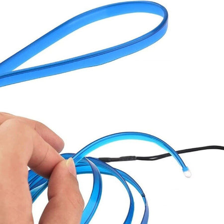 Striscia Strip Led Per Interni Auto A 12v Fibra Ottica Luce Decorativa Atmosfera