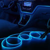 Striscia Strip Led Per Interni Auto A 12v Fibra Ottica Luce Decorativa Atmosfera