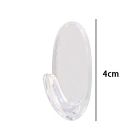 Set 3pz Ganci Appendini Adesivi Trasparenti Parete Casa Attaccapanni Ovali 87014