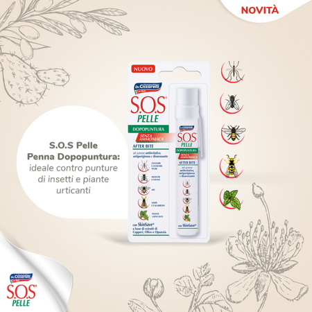 S.o.s. pelle penna dopopuntura per lenire prurito e irritazione dovuti a punture d'insetti e piante orticanti 15ml