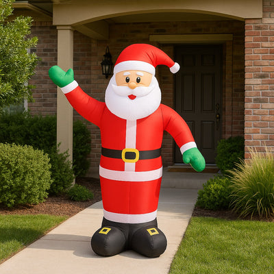 Gonfiabile Babbo Natale 240cm con LED per Esterno e Interno Natalizio Impermeabile