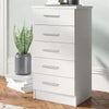 Cassettiera 5 Cassetti Multiuso Settimino Moderno Salvaspazio in Legno Mdf 108cm Bianco