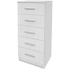 Cassettiera 5 Cassetti Multiuso Settimino Moderno Salvaspazio in Legno Mdf 108cm Bianco