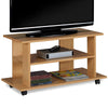 Mobile TV in Legno MDF con Ruote e 2 Ripiani Porta Televisore Moderno 80x40x45 cm Quercia