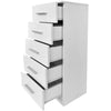 Cassettiera 5 Cassetti Multiuso Settimino Moderno Salvaspazio in Legno Mdf 108cm Bianco
