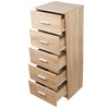 Cassettiera 5 Cassetti Multiuso Settimino Moderno Salvaspazio in Legno Mdf 108cm Quercia