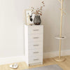 Cassettiera 5 Cassetti Multiuso Settimino Moderno Salvaspazio in Legno Mdf 108cm Bianco