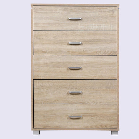 Cassettiera 5 Cassetti Multiuso Settimino Moderno Salvaspazio in Legno Mdf 68x40H100cm