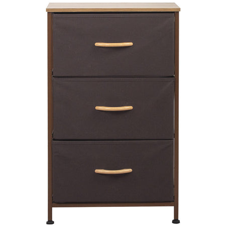 Mobile Cassettiera 3 Cassetti Metallo Legno e Tessuto 46x30 H 75cm Casa Ufficio