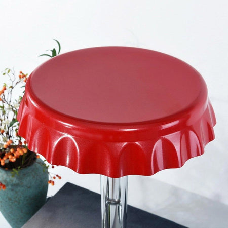 Set 2 Sgabelli Bar Cucina Girevoli Design Tappo Bottiglia Regolabili Rosso Cromati