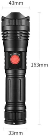 Torcia A Led Potente Professionale 3500lmn Fino A 500mt Ricaricabile Usb Ip65