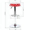 Set 2 Sgabelli Bar Cucina Girevoli Design Tappo Bottiglia Regolabili Rosso Cromati
