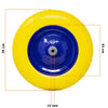 Ruota Piena Antiforatura Carriola 35cm PU Gialla con Asse Acciaio 17cm Resistente