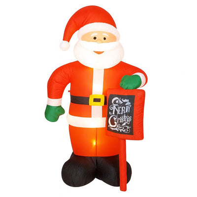 Gonfiabile Babbo Natale 174cm con LED per Esterno e Interno Natalizio Impermeabile